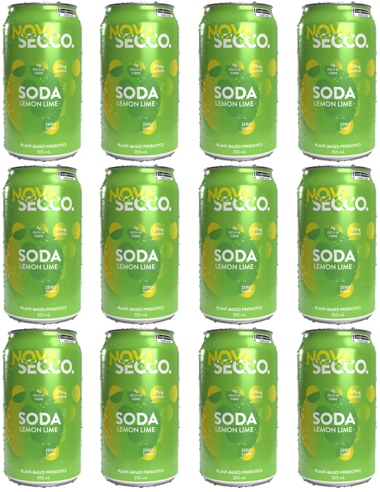 Novasecco Lemon Lime Prebiotic Soda - 12 pack