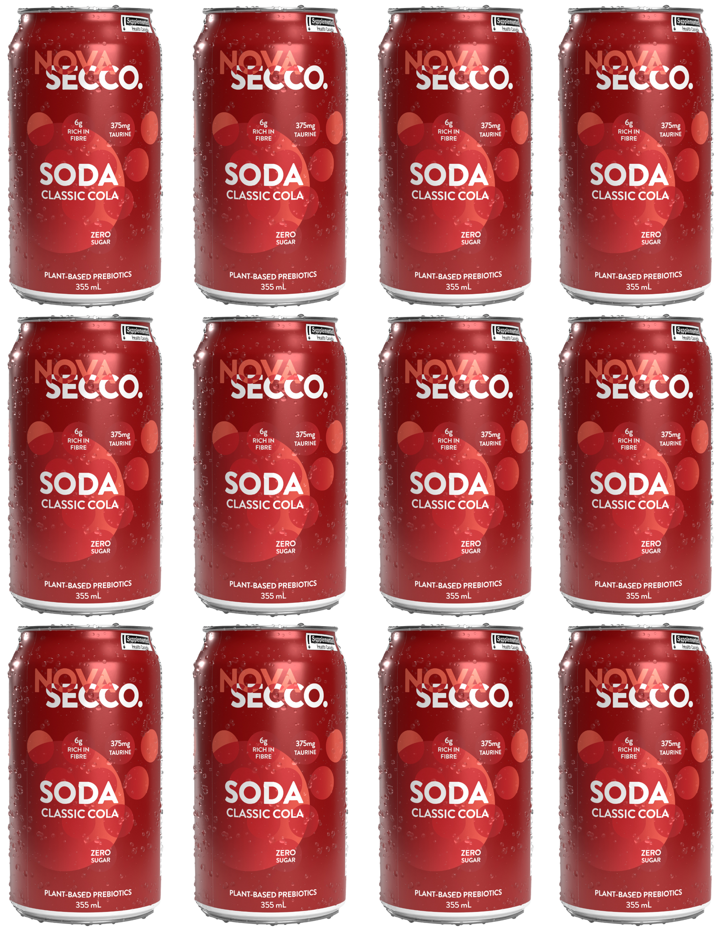 Novasecco Classic Cola Prebiotic Soda - 12 pack