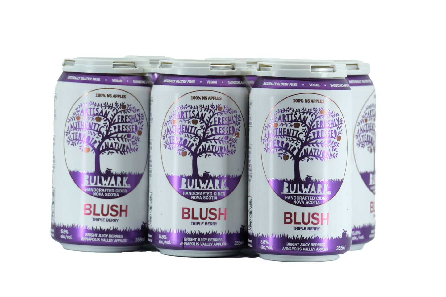 Bulwark Blush Triple Berry Craft Cider 5.8%, 6 x 355ml Cans