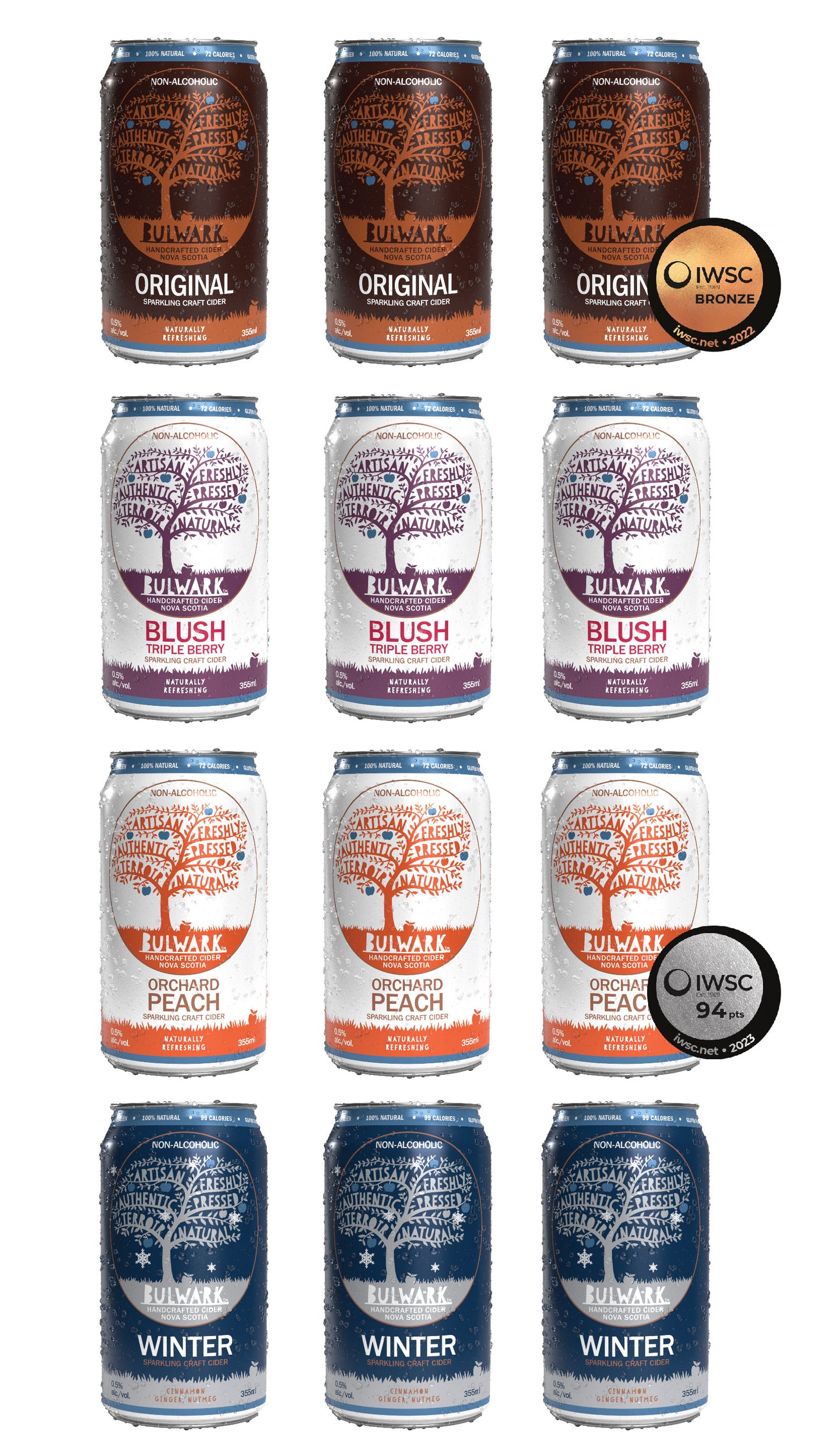 Bulwark Variety Pack Non-Alc Craft Cider 0.5%, 12 x 355ml Can