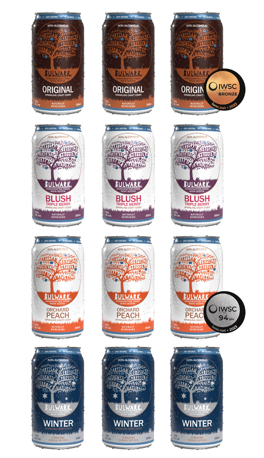 Bulwark Variety Pack Non-Alc Craft Cider 0.5%, 12 x 355ml Can