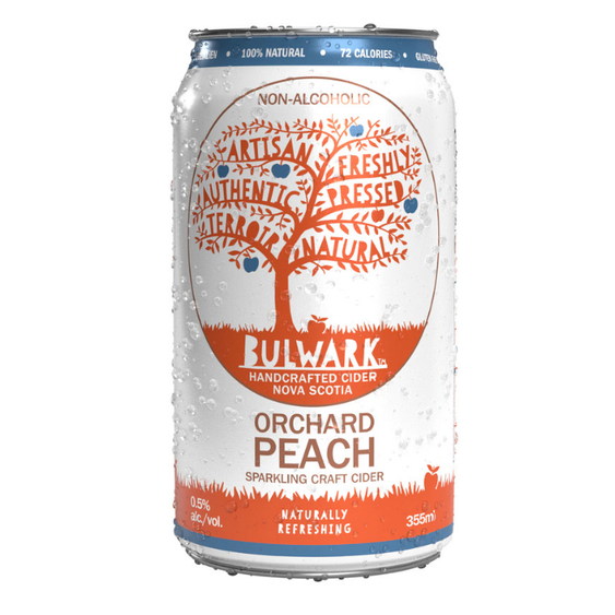 Bulwark Orchard Peach Non-Alc Craft Cider 0.5%, 355ml Can
