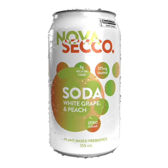 Novasecco White Grape & Peach Prebiotic Soda