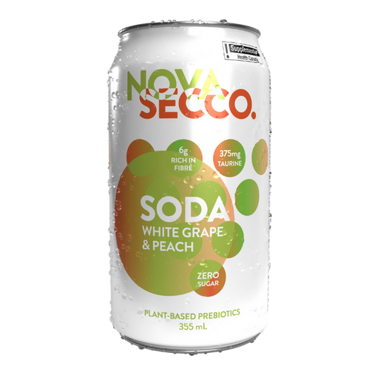 Novasecco White Grape & Peach Prebiotic Soda