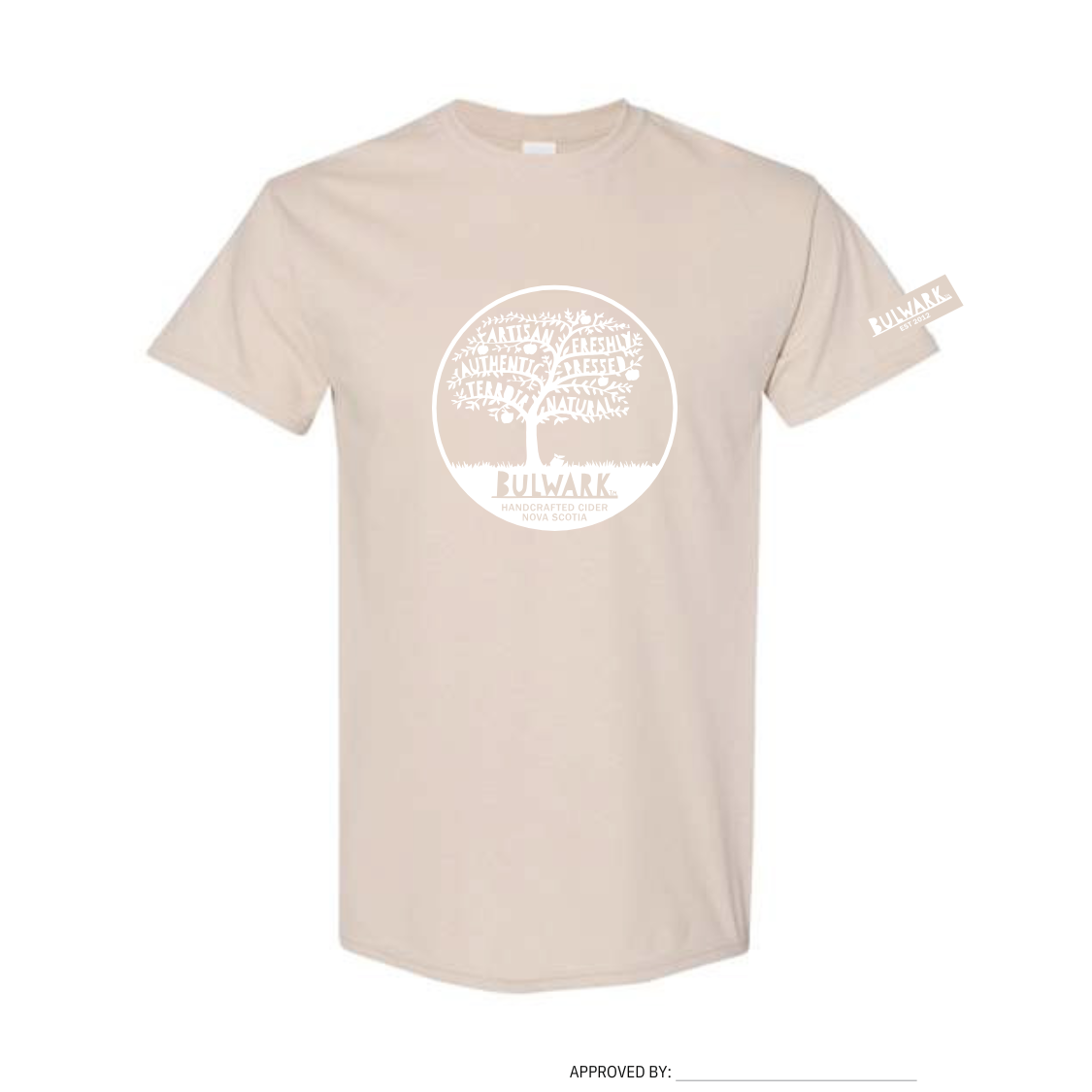 Bulwark Tree Logo T-Shirt - Sand – Bulwark Cider and Muwin Estate Wines